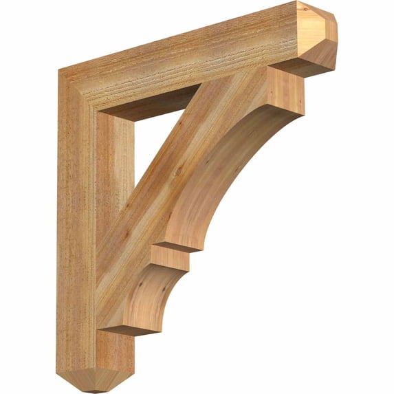 Ekena Millwork 4"W x 24"D x 24"H Balboa Craftsman Rough Sawn Bracket, Western Red Cedar