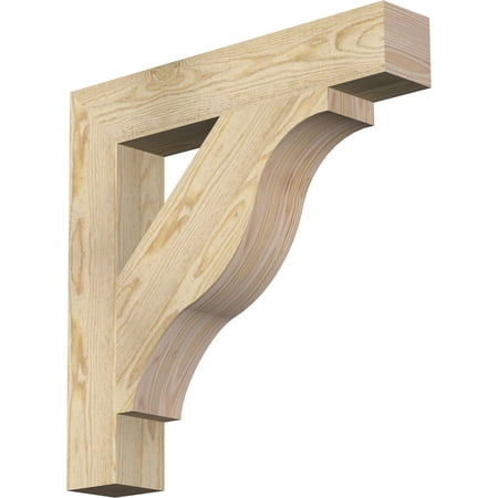 Ekena Millwork 4"W x 24"D x 24"H Funston Block Rough Sawn Bracket, Douglas Fir