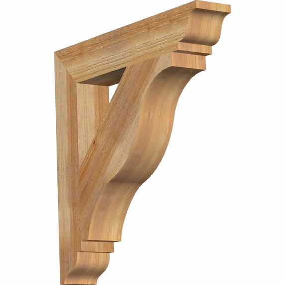 Ekena Millwork 4"W x 24"D x 24"H Funston Traditional Rough Sawn Bracket, Western Red Cedar