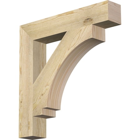 Ekena Millwork 4"W x 24"D x 24"H Imperial Block Rough Sawn Bracket, Douglas Fir