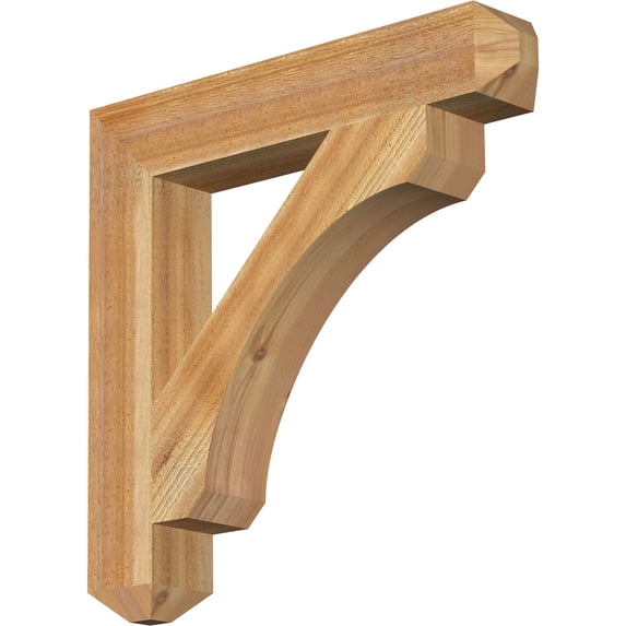 Ekena Millwork 4"W x 24"D x 24"H Legacy Craftsman Rough Sawn Bracket, Western Red Cedar