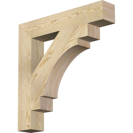 Ekena Millwork 4"W x 24"D x 24"H Merced Block Rough Sawn Bracket, Douglas Fir