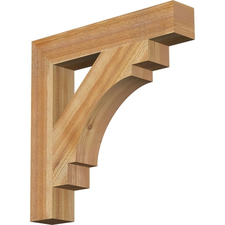 Ekena Millwork 4"W x 24"D x 24"H Merced Block Rough Sawn Bracket, Western Red Cedar