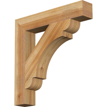 Ekena Millwork 4"W x 24"D x 24"H Olympic Block Rough Sawn Bracket, Western Red Cedar