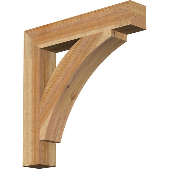 Ekena Millwork 4"W x 24"D x 24"H Thorton Block Rough Sawn Bracket, Western Red Cedar