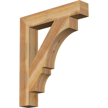 Ekena Millwork 4"W x 24"D x 28"H Balboa Block Rough Sawn Bracket, Western Red Cedar