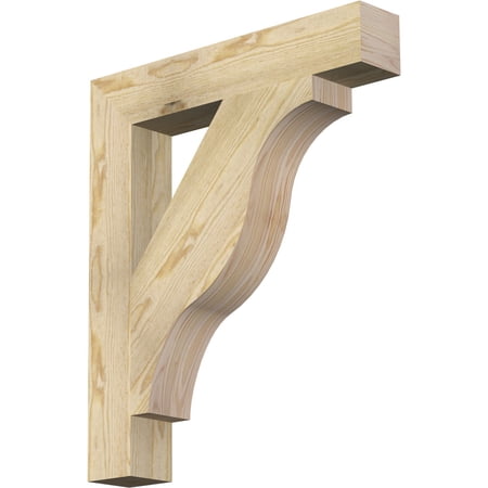 Ekena Millwork 4"W x 24"D x 28"H Funston Block Rough Sawn Bracket, Douglas Fir
