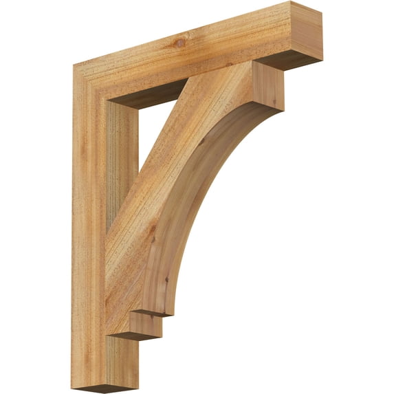 Ekena Millwork 4"W x 24"D x 28"H Imperial Block Rough Sawn Bracket, Western Red Cedar