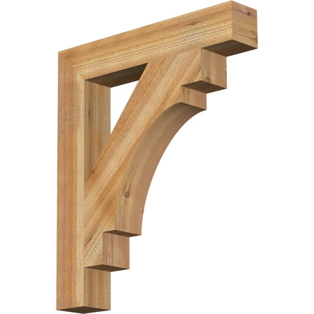 Ekena Millwork 4"W x 24"D x 28"H Merced Block Rough Sawn Bracket, Western Red Cedar
