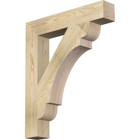Ekena Millwork 4"W x 24"D x 28"H Olympic Block Rough Sawn Bracket, Douglas Fir