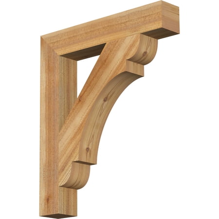 Ekena Millwork 4"W x 24"D x 28"H Olympic Block Rough Sawn Bracket, Western Red Cedar