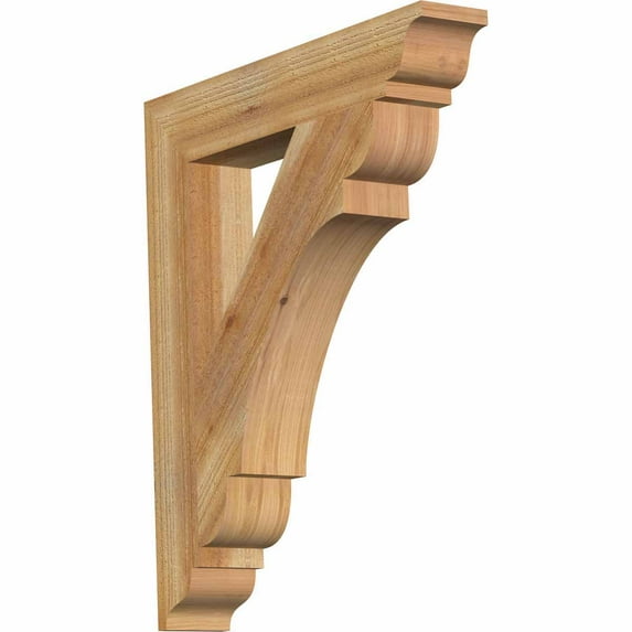 Ekena Millwork 4"W x 24"D x 28"H Olympic Traditional Rough Sawn Bracket, Western Red Cedar