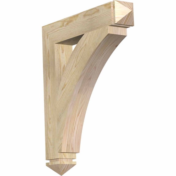 Ekena Millwork 4"W x 24"D x 28"H Thorton Arts & Crafts Rough Sawn Bracket, Douglas Fir