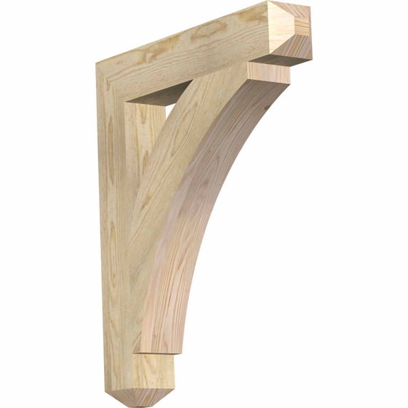 Ekena Millwork 4"W x 24"D x 28"H Thorton Craftsman Rough Sawn Bracket, Douglas Fir