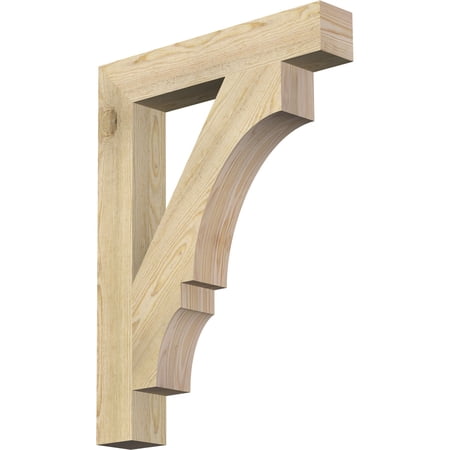 Ekena Millwork 4"W x 24"D x 32"H Balboa Block Rough Sawn Bracket, Douglas Fir