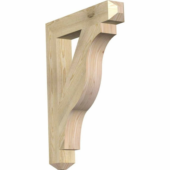 Ekena Millwork 4"W x 24"D x 32"H Funston Craftsman Rough Sawn Bracket, Douglas Fir