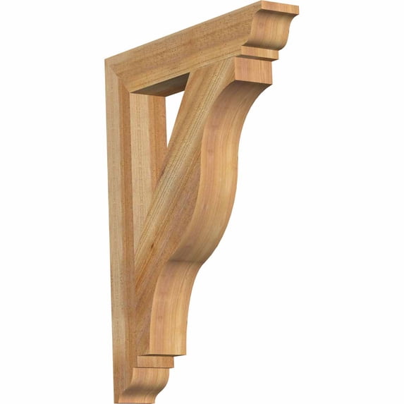 Ekena Millwork 4"W x 24"D x 32"H Funston Traditional Rough Sawn Bracket, Western Red Cedar
