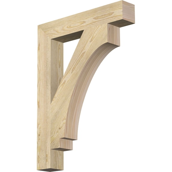 Ekena Millwork 4"W x 24"D x 32"H Imperial Block Rough Sawn Bracket, Douglas Fir