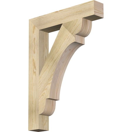 Ekena Millwork 4"W x 24"D x 32"H Olympic Block Rough Sawn Bracket, Douglas Fir