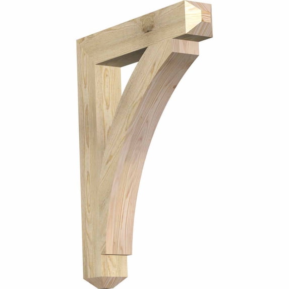 Ekena Millwork 4"W x 24"D x 32"H Thorton Craftsman Rough Sawn Bracket, Douglas Fir