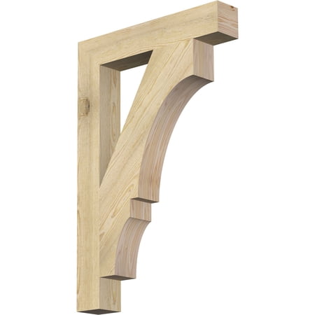 Ekena Millwork 4"W x 24"D x 36"H Balboa Block Rough Sawn Bracket, Douglas Fir