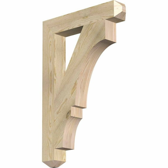 Ekena Millwork 4"W x 24"D x 36"H Balboa Craftsman Rough Sawn Bracket, Douglas Fir