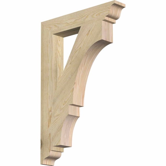 Ekena Millwork 4"W x 24"D x 36"H Balboa Traditional Rough Sawn Bracket, Douglas Fir
