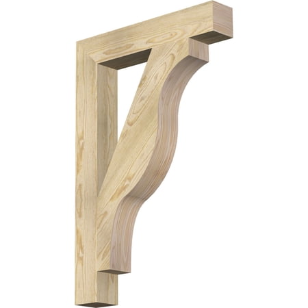 Ekena Millwork 4"W x 24"D x 36"H Funston Block Rough Sawn Bracket, Douglas Fir