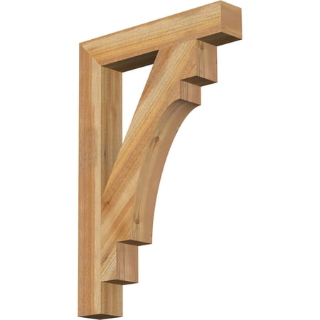 Ekena Millwork 4"W x 24"D x 36"H Merced Block Rough Sawn Bracket, Western Red Cedar