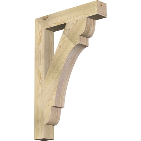 Ekena Millwork 4"W x 24"D x 36"H Olympic Block Rough Sawn Bracket, Douglas Fir