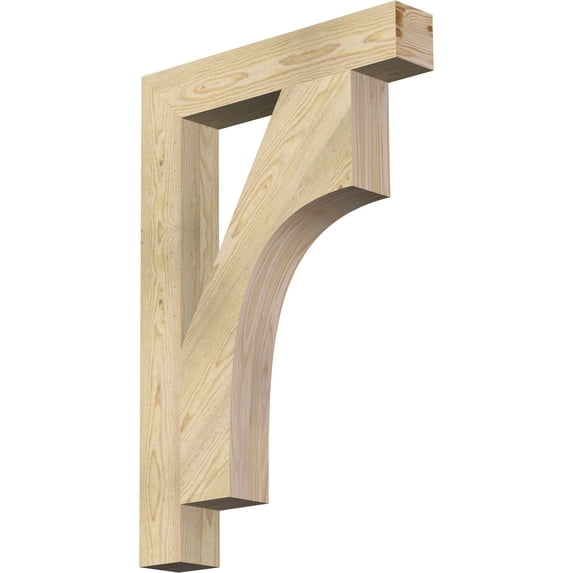 Ekena Millwork 4"W x 24"D x 36"H Westlake Block Rough Sawn Bracket, Douglas Fir