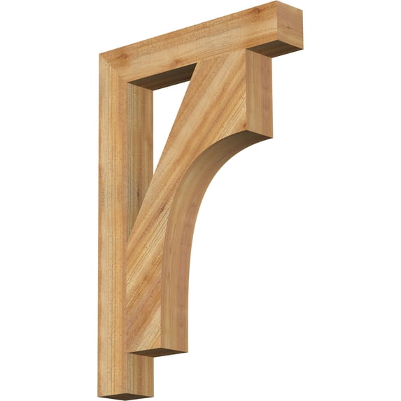 Ekena Millwork 4"W x 24"D x 36"H Westlake Block Rough Sawn Bracket, Western Red Cedar