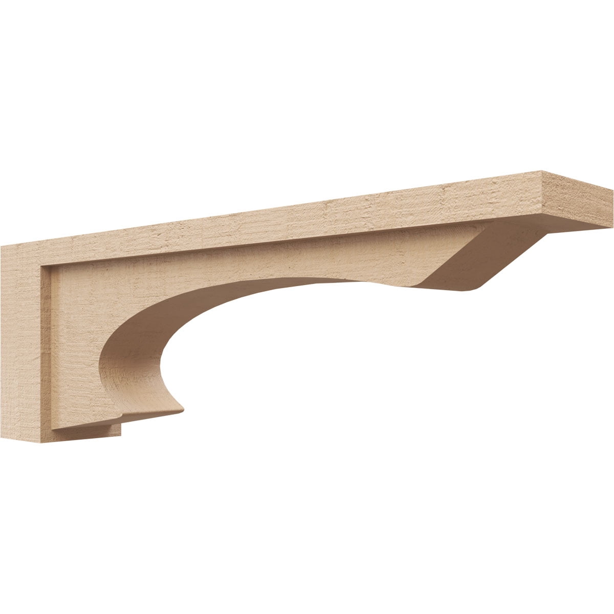 4"W x 24"D x 8"H Thin Emerson Rough Cedar Woodgrain TimberThane Corbel, Primed Tan