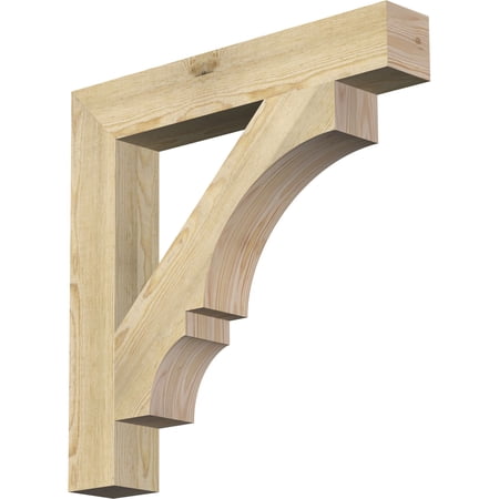 Ekena Millwork 4"W x 26"D x 26"H Balboa Block Rough Sawn Bracket, Douglas Fir