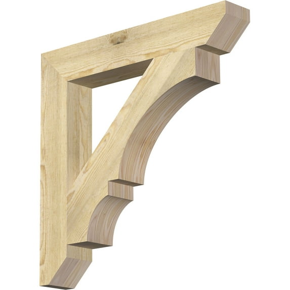 Ekena Millwork 4"W x 26"D x 26"H Balboa Slat Rough Sawn Bracket, Douglas Fir