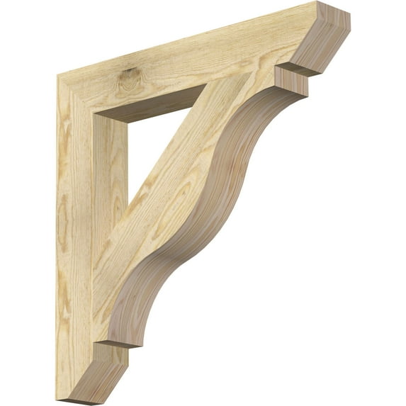 Ekena Millwork 4"W x 26"D x 26"H Funston Slat Rough Sawn Bracket, Douglas Fir