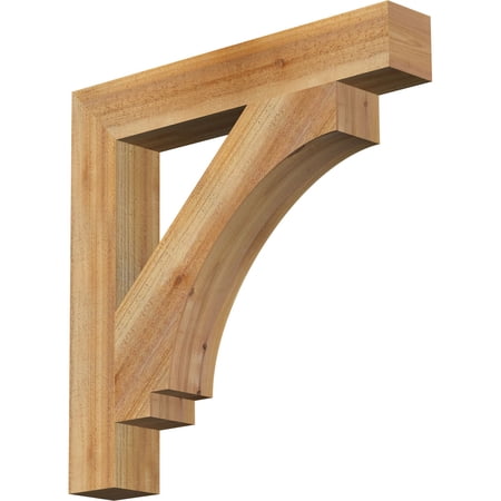 Ekena Millwork 4"W x 26"D x 26"H Imperial Block Rough Sawn Bracket, Western Red Cedar