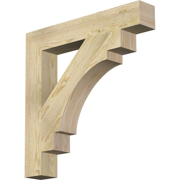 Ekena Millwork 4"W x 26"D x 26"H Merced Block Rough Sawn Bracket, Douglas Fir