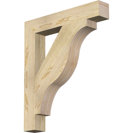 Ekena Millwork 4"W x 26"D x 30"H Funston Block Rough Sawn Bracket, Douglas Fir