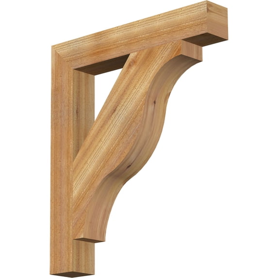 Ekena Millwork 4"W x 26"D x 30"H Funston Block Rough Sawn Bracket, Western Red Cedar