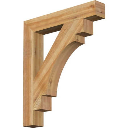 Ekena Millwork 4"W x 26"D x 30"H Merced Block Rough Sawn Bracket, Western Red Cedar