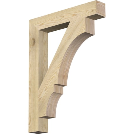 Ekena Millwork 4"W x 26"D x 34"H Balboa Block Rough Sawn Bracket, Douglas Fir