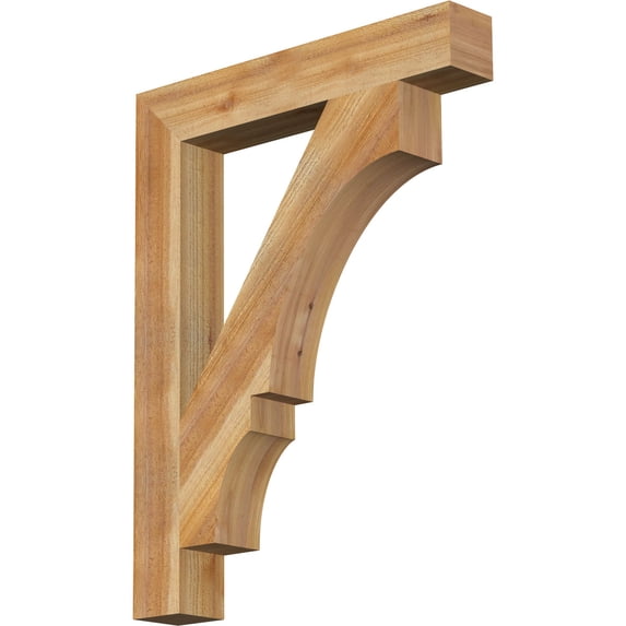 Ekena Millwork 4"W x 26"D x 34"H Balboa Block Rough Sawn Bracket, Western Red Cedar