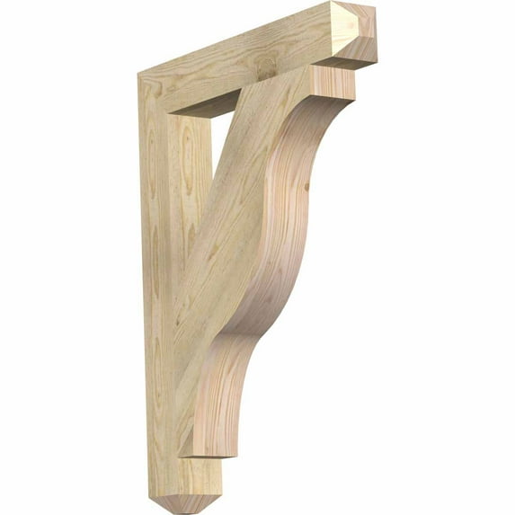 Ekena Millwork 4"W x 26"D x 34"H Funston Craftsman Rough Sawn Bracket, Douglas Fir
