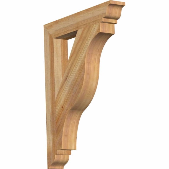 Ekena Millwork 4"W x 26"D x 34"H Funston Traditional Rough Sawn Bracket, Western Red Cedar