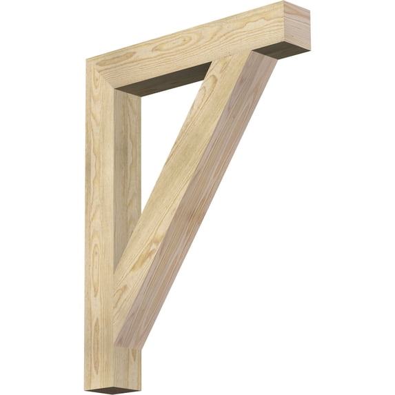 Ekena Millwork 4"W x 26"D x 34"H Traditional Block Rough Sawn Bracket, Douglas Fir