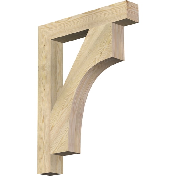 Ekena Millwork 4"W x 26"D x 34"H Westlake Block Rough Sawn Bracket, Douglas Fir
