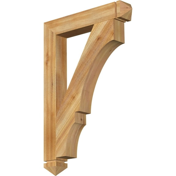 Ekena Millwork 4"W x 26"D x 38"H Balboa Arts & Crafts Rough Sawn Bracket, Western Red Cedar