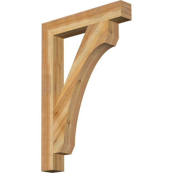 Ekena Millwork 4"W x 26"D x 38"H Legacy Block Rough Sawn Bracket, Western Red Cedar