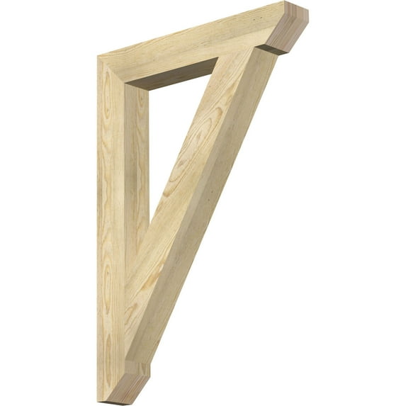 Ekena Millwork 4"W x 26"D x 38"H Traditional Slat Rough Sawn Bracket, Douglas Fir